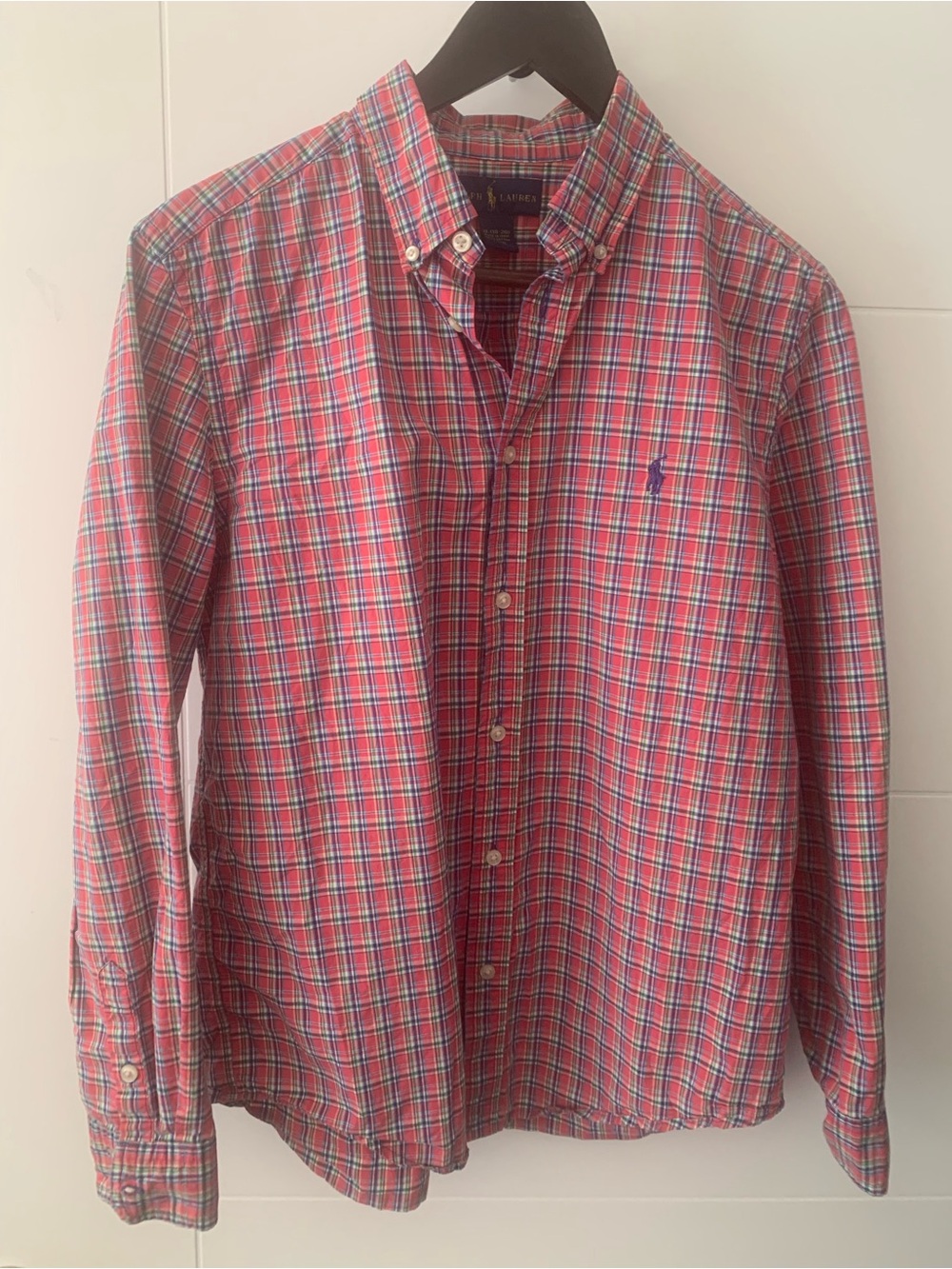Ralph Lauren  boys Red Plaid Button-Down Shirt A9
